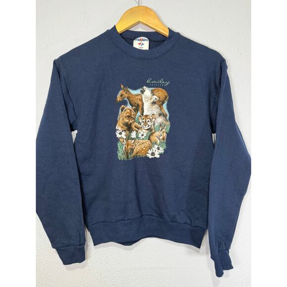 Jerzees Other - Vintage Jerzees Sweatshirt Bailey CO Youth L Wildlife Naturecore Cottagecore